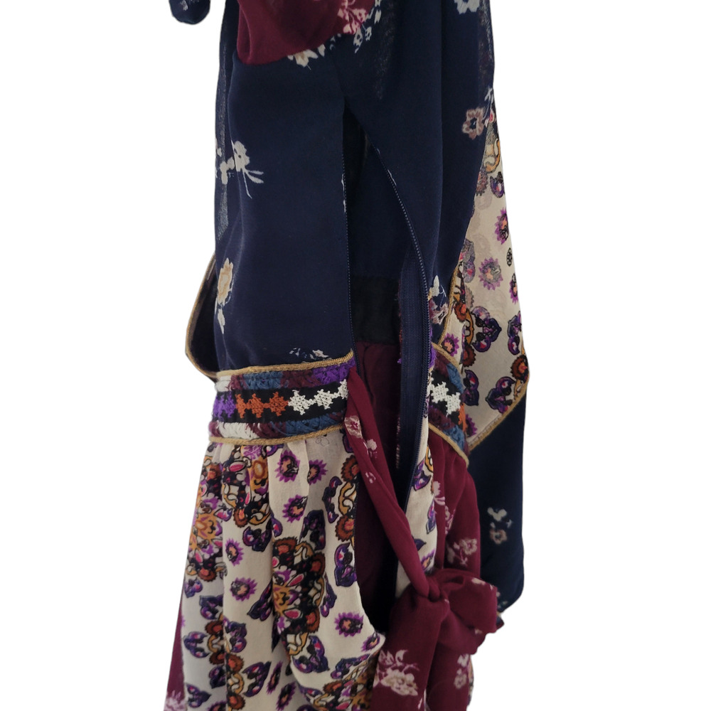 Anthropologie Maeve Quartier Latin Patchwork Velvet Mini Dress Women Sz SP - Picture 8 of 11